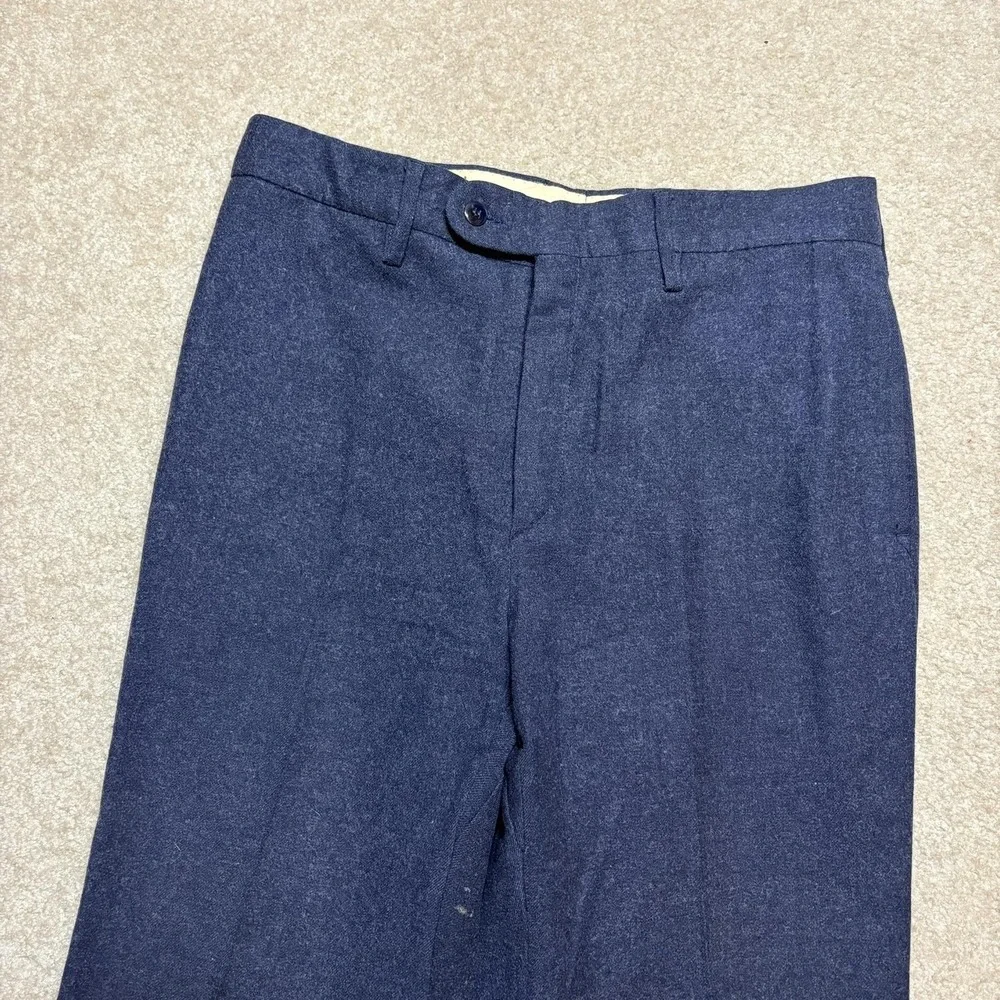 Vtg Yves Saint Laurent Pants Mens 31x30 Navy Wool Pleated Dress Talon 70s‎ 80s